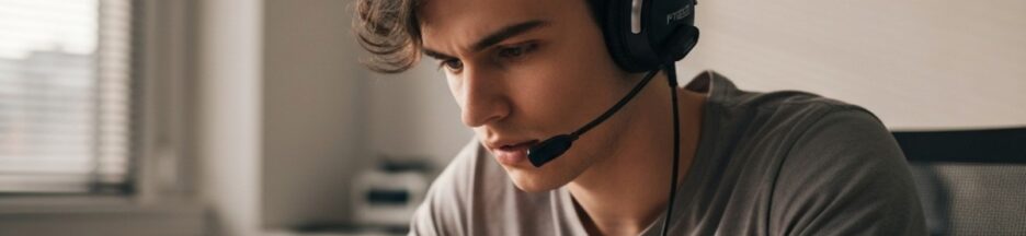 Joueur concentré sur PUBG Mobile avec casque