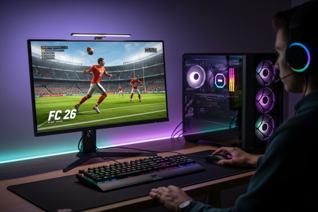 PC gaming affichant FC 26