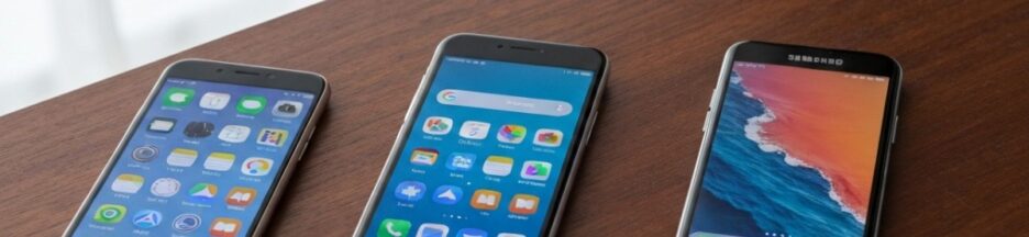 Trois smartphones montrant Apple Intelligence, Gemini et Galaxy AI