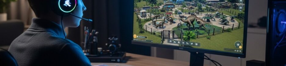 adolescent jouant a Jurassic World Evolution 3