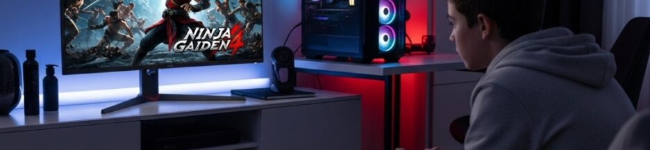 adolescent jouant à Ninja Gaiden 4 sur PC