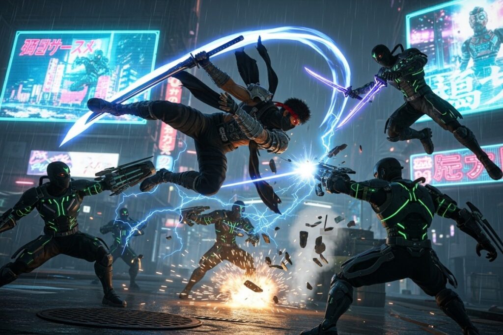 combat Ninja Gaiden 4 Cyberpunk