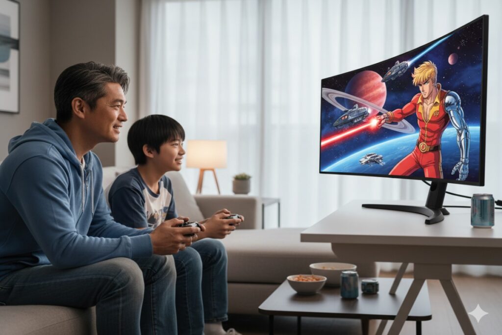 famille jouant au jeu Cobra