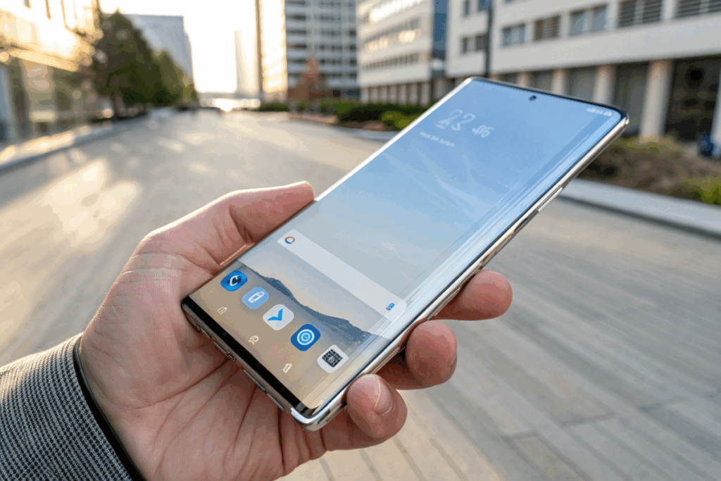 Une personne tenant une IA On-Device 