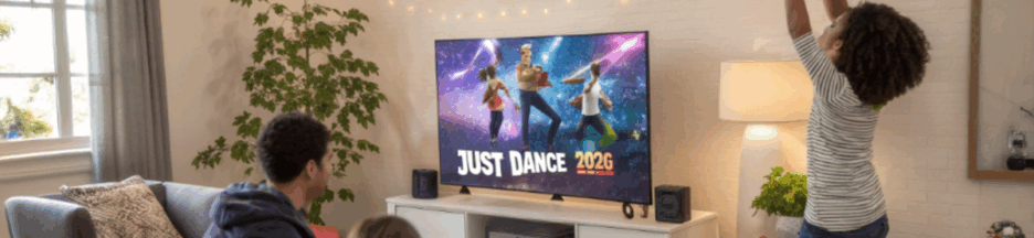 famille jouant à Just Dance 2026