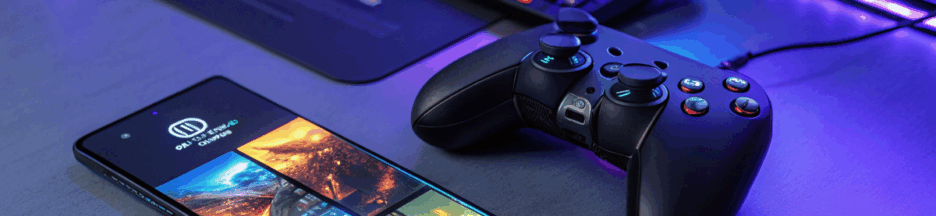 Smartphone avec manette gaming affichant cloud gaming mobile streaming 5G