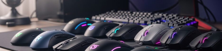 souris gamer modernes sur bureau
