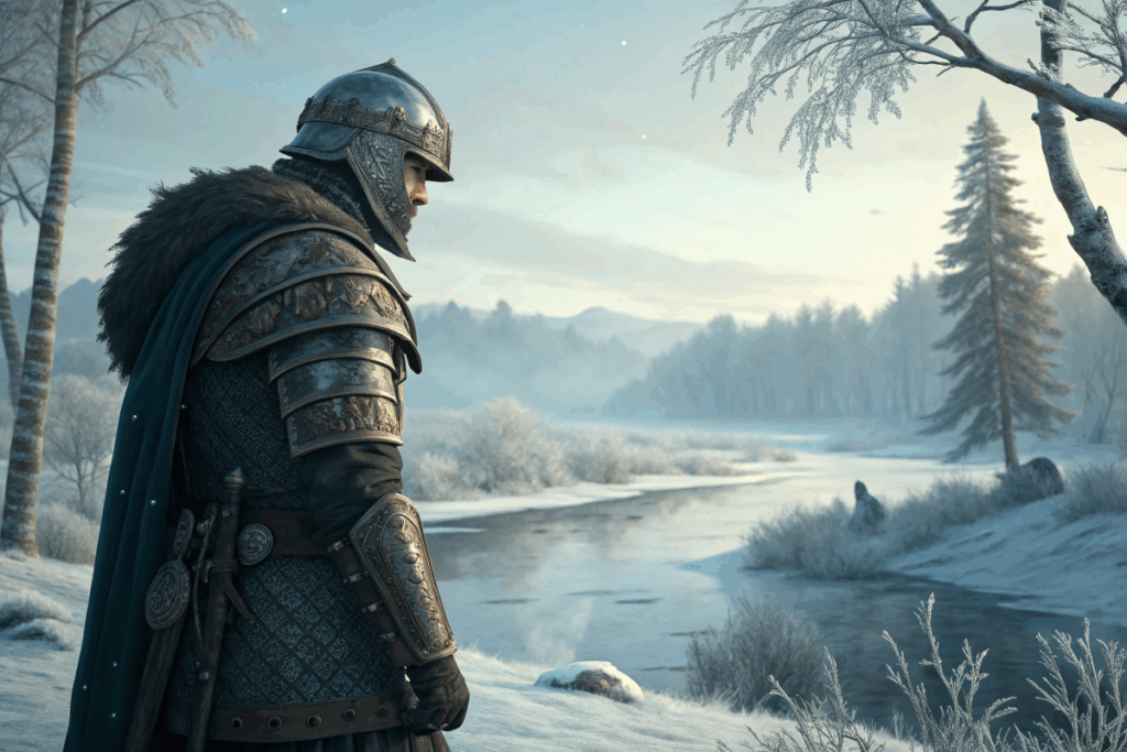 Un chevalier noble en armure médievale dans un décor similaire à Game of Thrones: Kingsroad