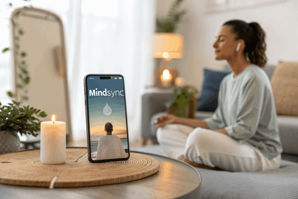 Application MindSync séance de méditation guidée