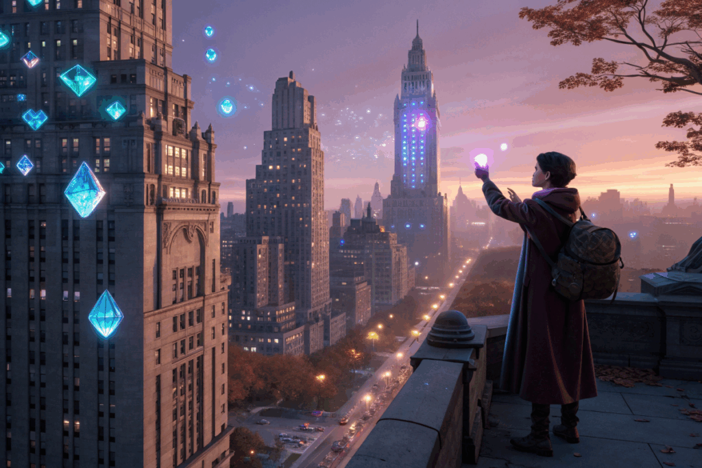 Aperçu d’un décor magicpunk similaire à celui de Crystal of Atlan