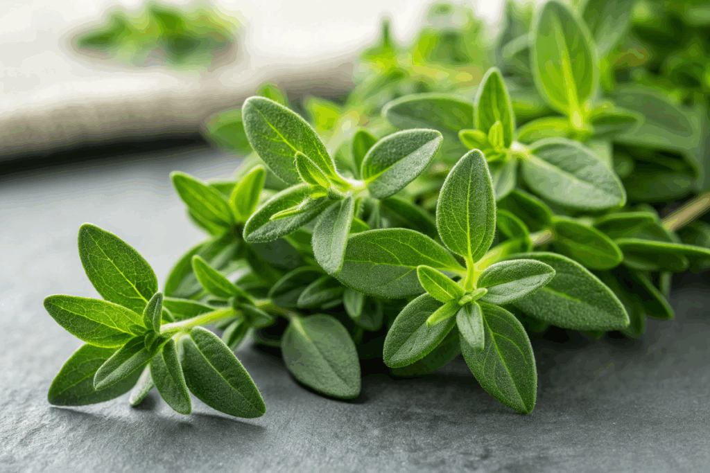 des herbes résistantes au froid (du thym)