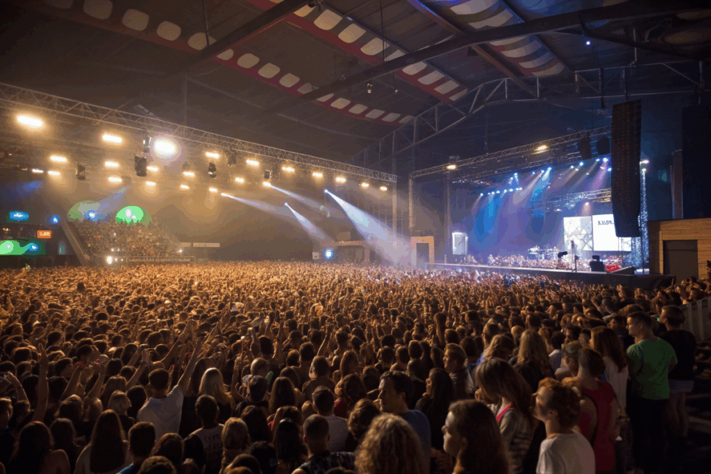 foule pendant le concert de The Weeknd