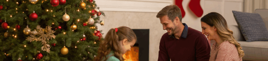 une famille célébrant Noël