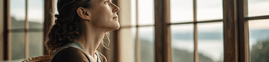 une femme qui pense à ses résolutions du Nouvel an