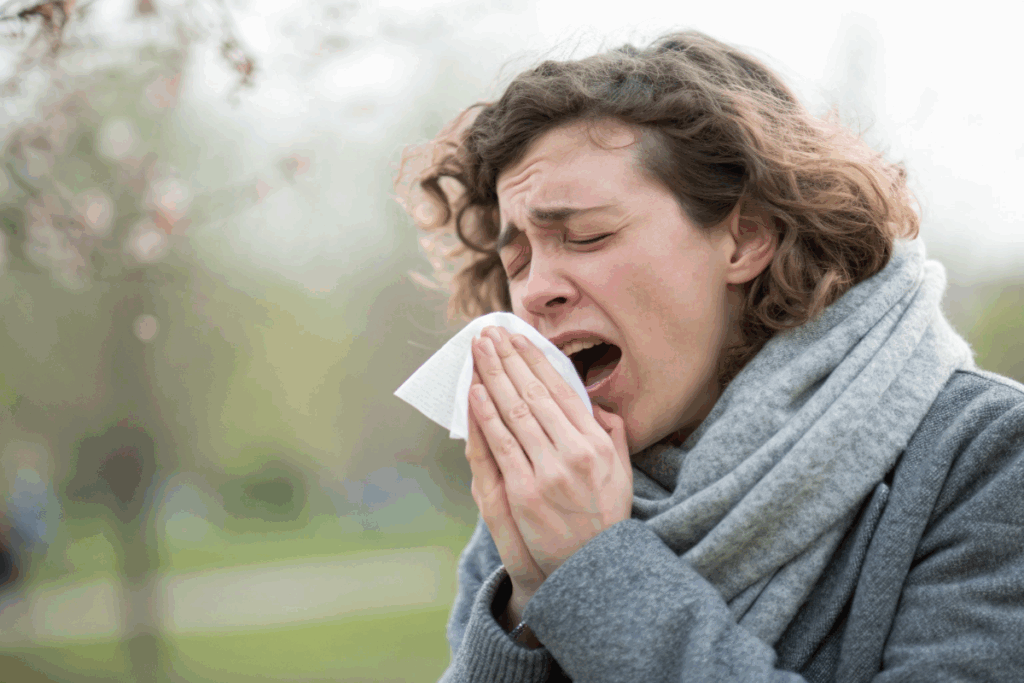 une fille faisant une allergie