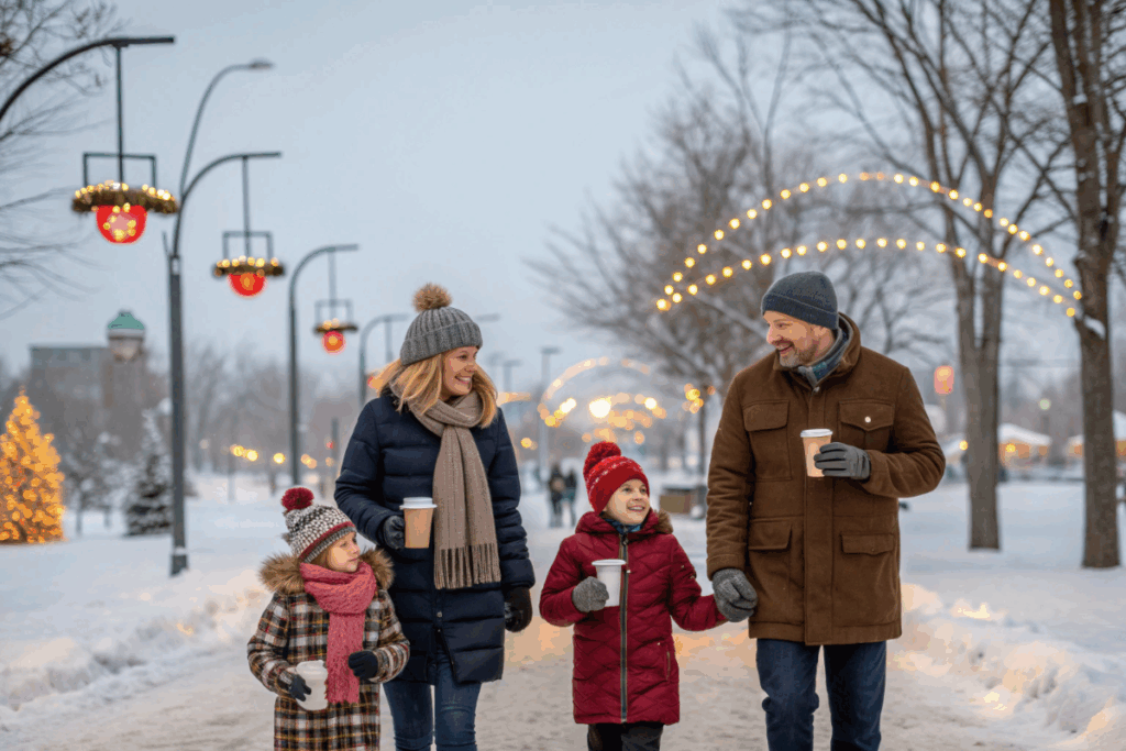 une sortie de Noël en famille
