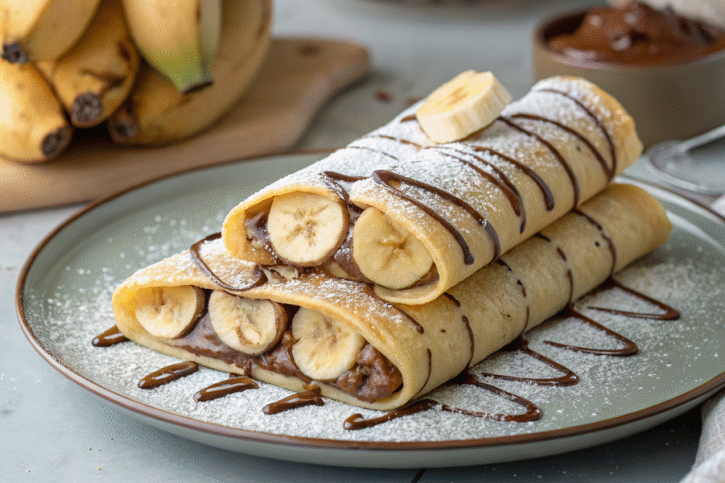 Crêpes roulées chocolat banane