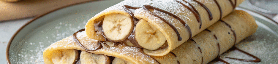 Crêpes roulées chocolat banane
