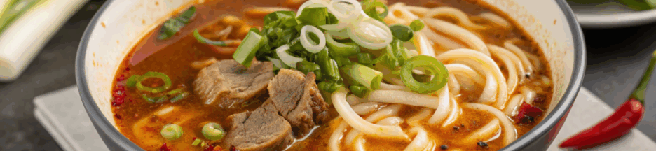 Lanzhou lamian (l’une des soupes)