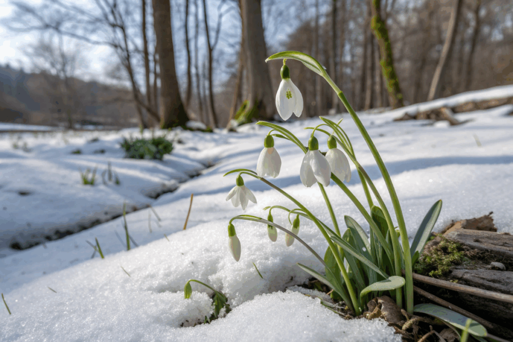 Les perce-neige (une des fleurs d’hiver)