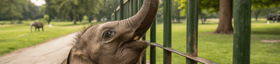 Un éléphanteau coincé dans une clôture