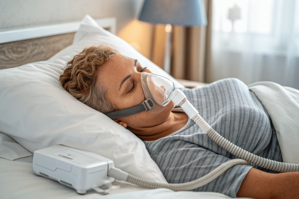 Une personne âgée souffrant d’apnée du sommeil