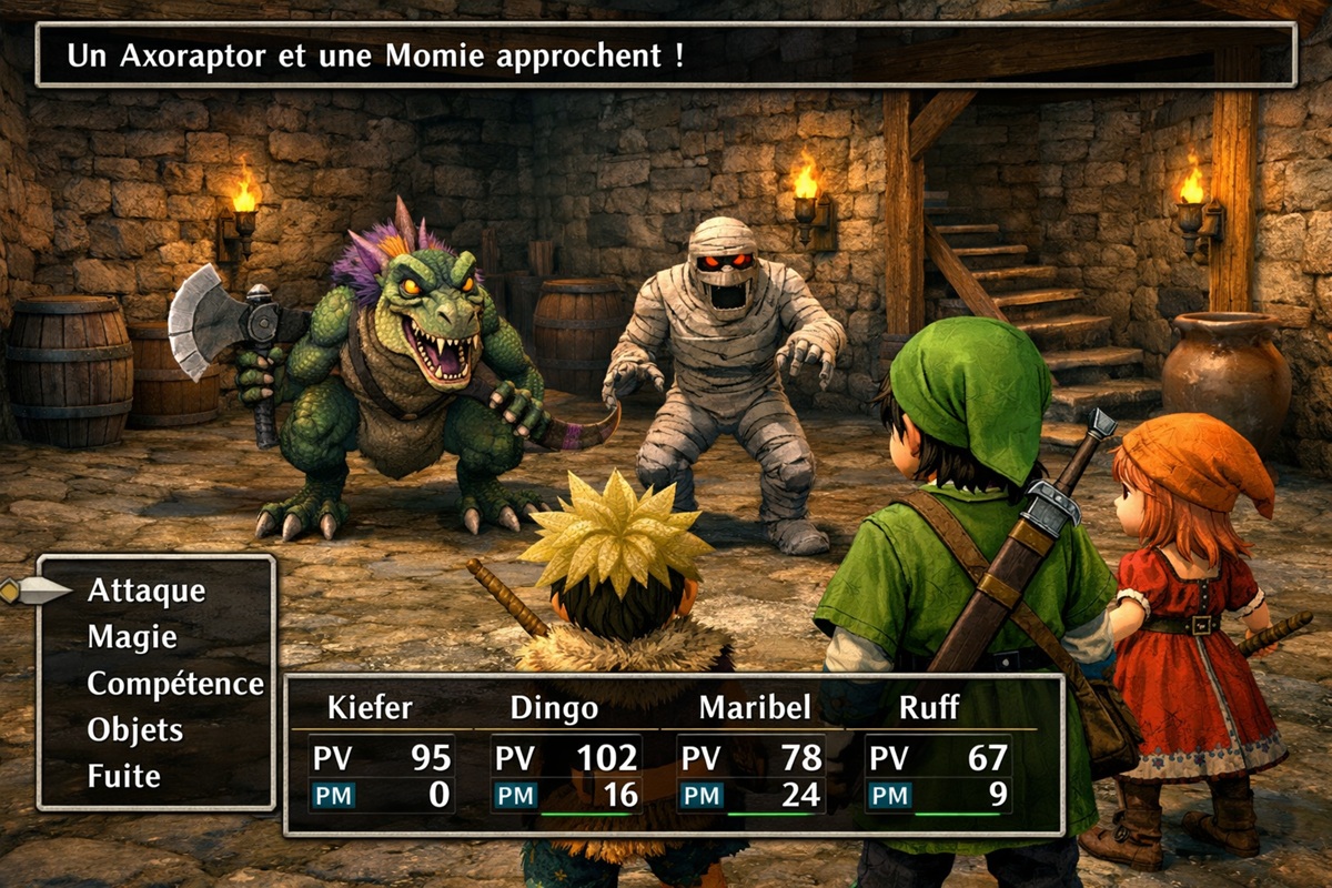 Gameplay d’un RPG comme Dragon Quest VII Reimagined