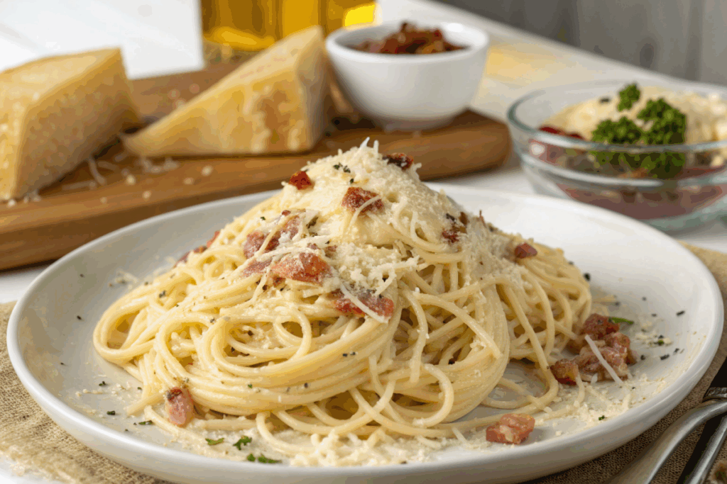 du spaghetti carbonara 4 fromages