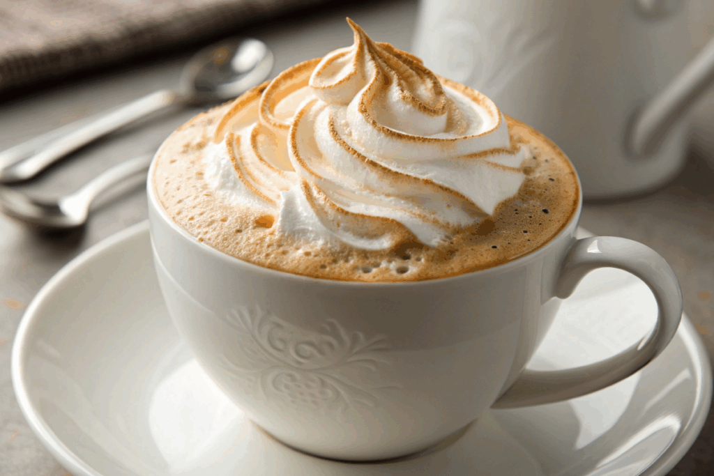 un café avec de la mousse de lait