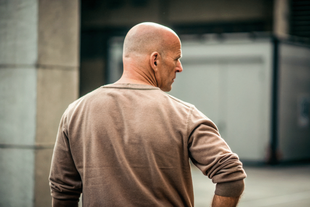 un homme similaire à Bruce Willis