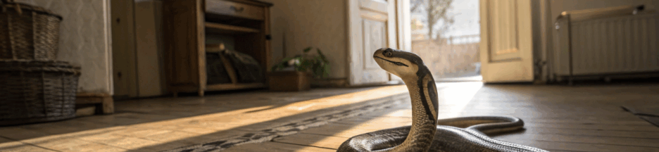 un python dans une maison