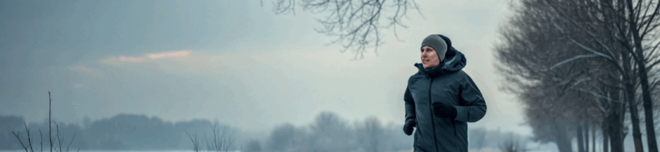 une femme qui fait de l'exercice en hiver