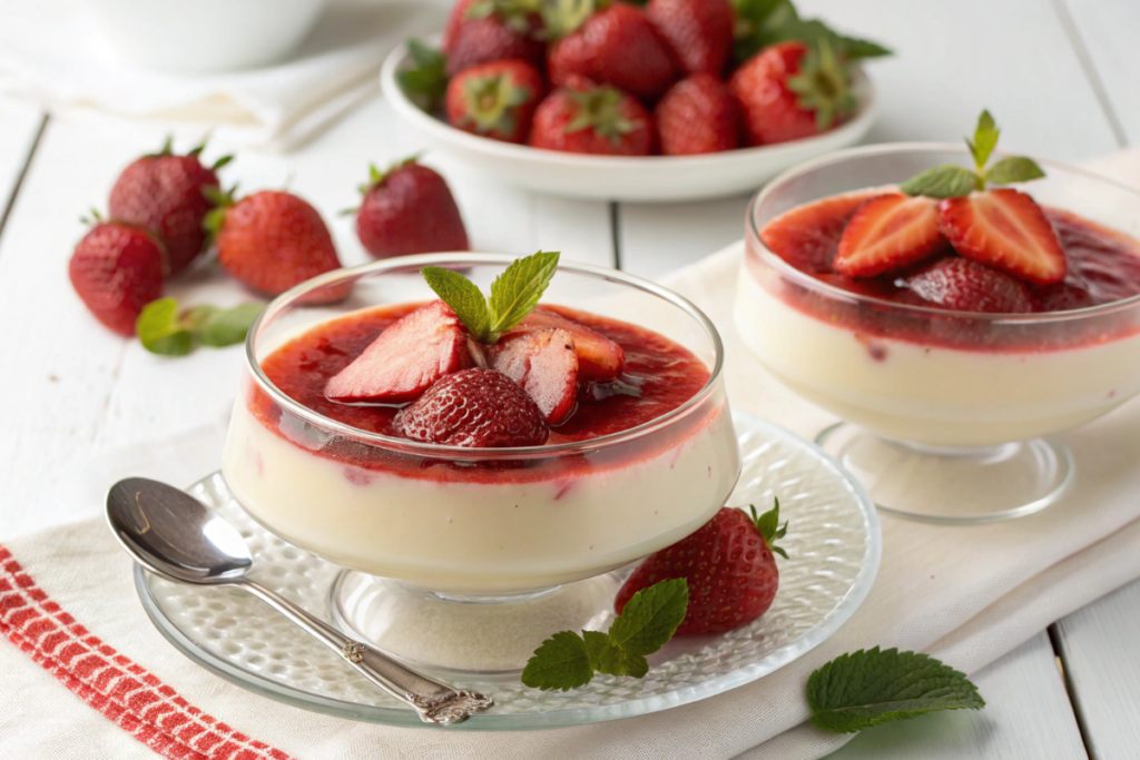 De la panna cotta aux fraises