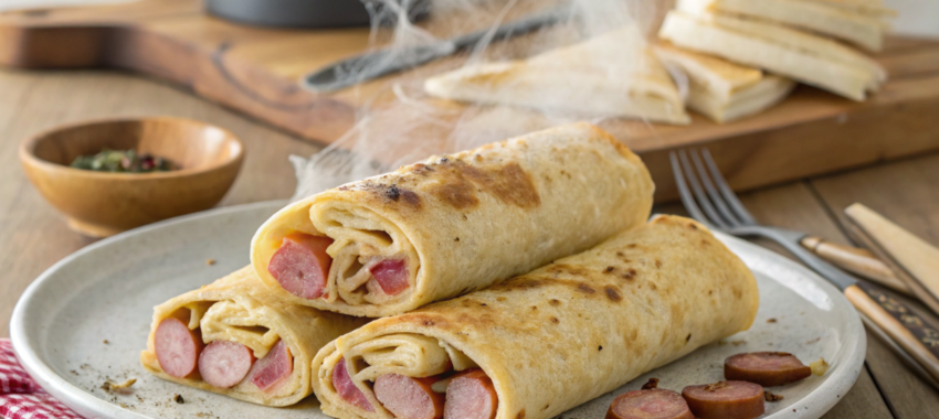 Rouleaux de crêpe : l’alliance viande et saucisse