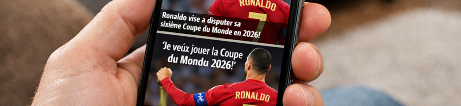News de Cristiano Ronaldo sur un smartphone