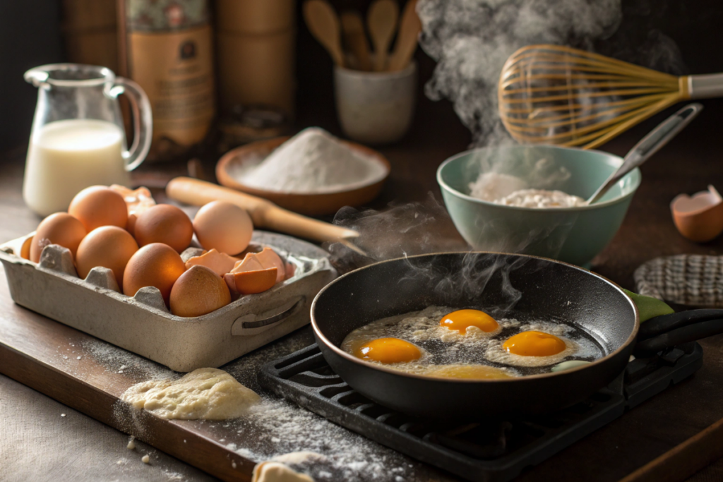 des œufs en préparation