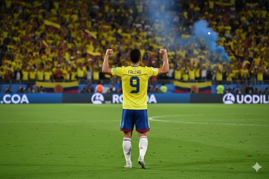 Joueur avec le maillot de la Colombie de Radamel Falcao 