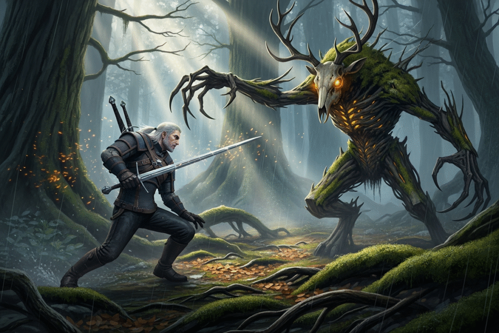 Gameplay d’un jeu de fantasy comme The Witcher