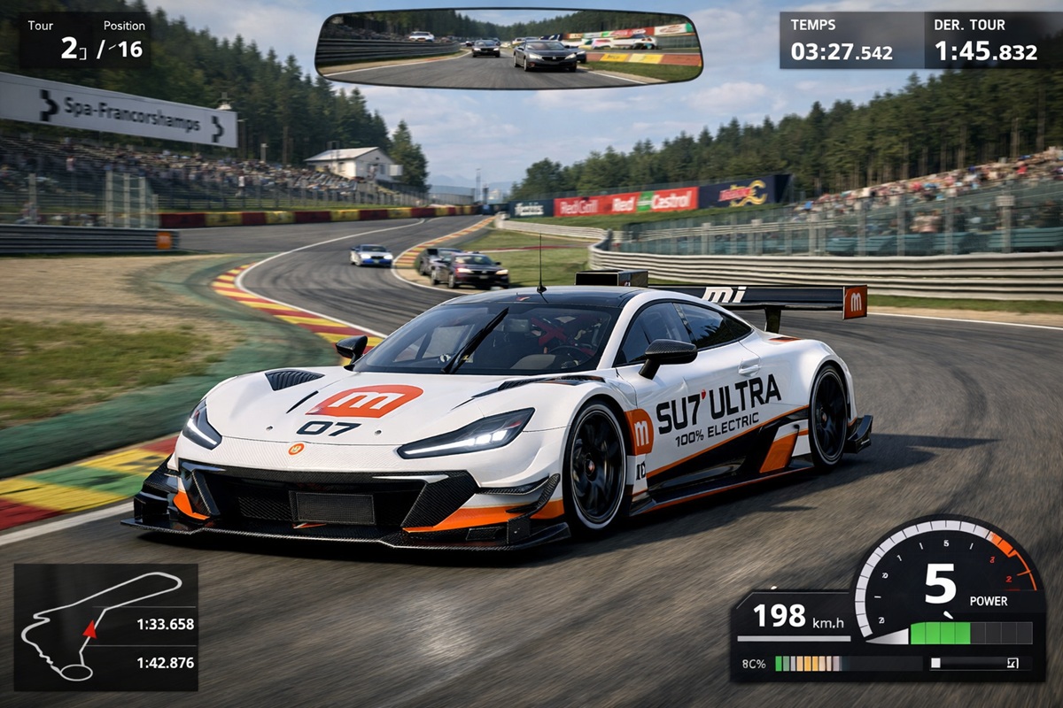La Xiaomi SU7 Ultra dans un jeu comme Gran Turismo 7