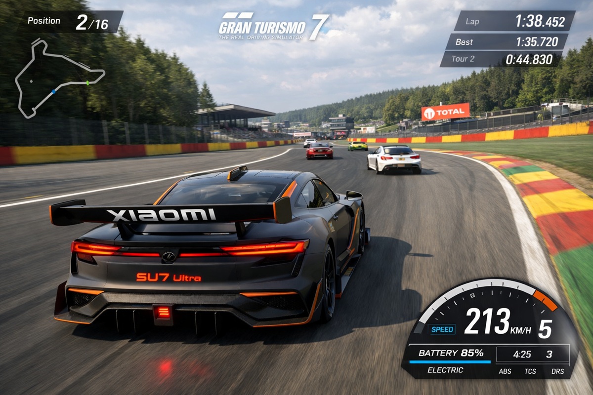 La Xiaomi SU7 Ultra dans Gran Turismo 7