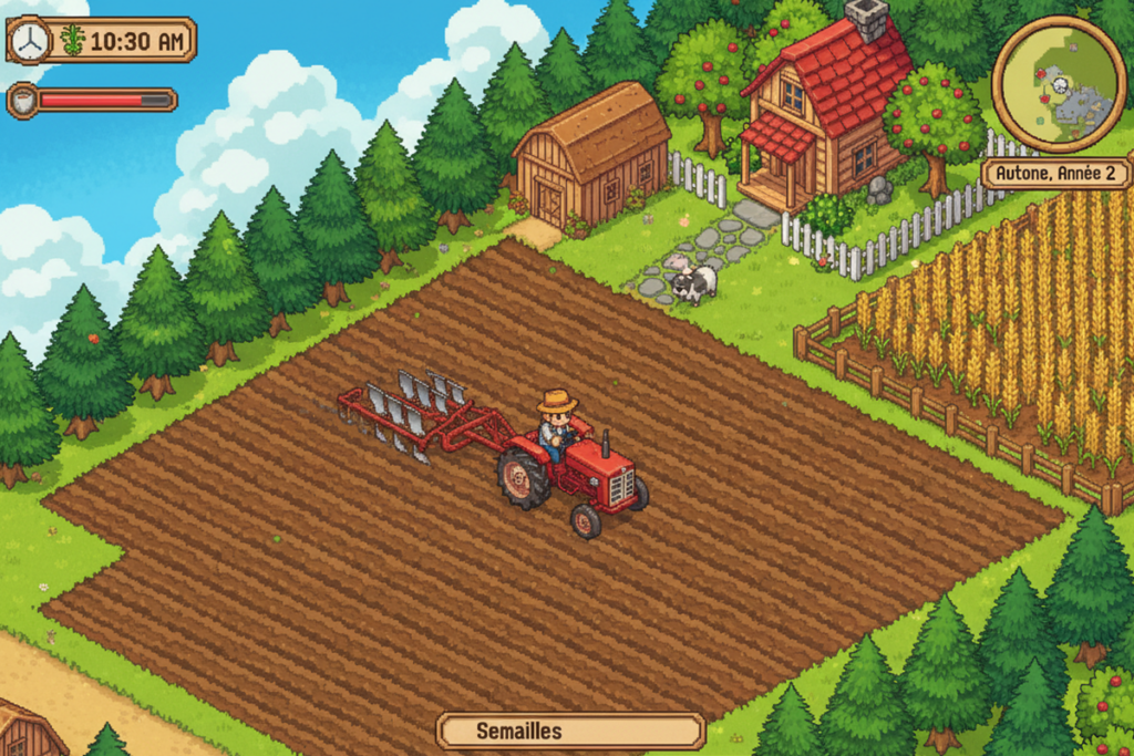 Gameplay d’un jeu similaire à Tractor Farming Simulator Game