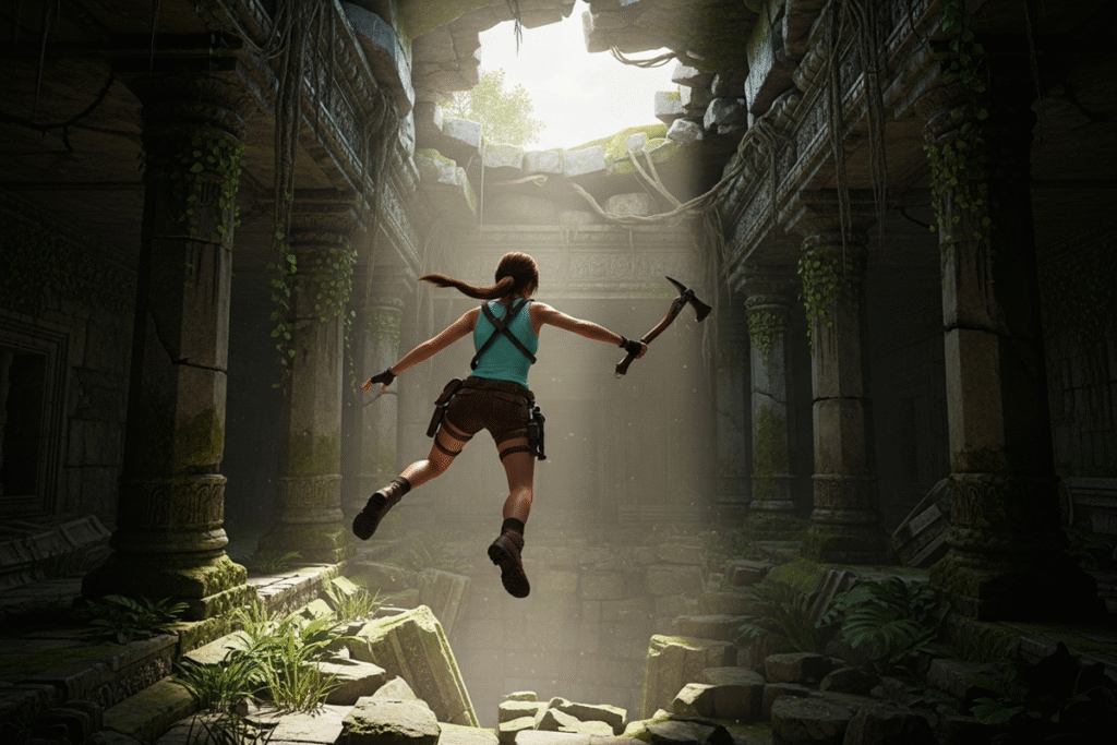 Gameplay d’un jeu mobile Lara Croft