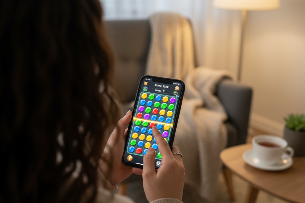 Une personne qui joue à un jeu d’arcade