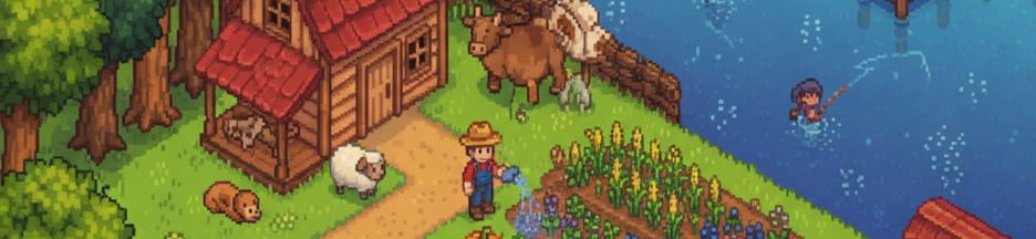 Gameplay d’un jeu de simulation de vie similaire à Stardew Valley