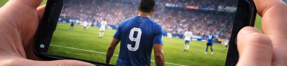 Match de Ligue 1 sur un smartphone