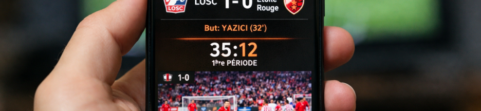 Match Ligue Europa Lille vs Étoile rouge de Belgrade sur un smartphone