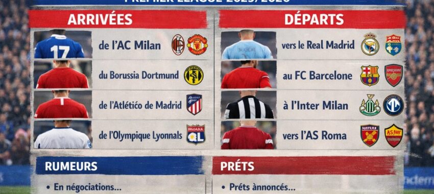 Mercato hivernal 2025-2026 : les transferts de la Premier League