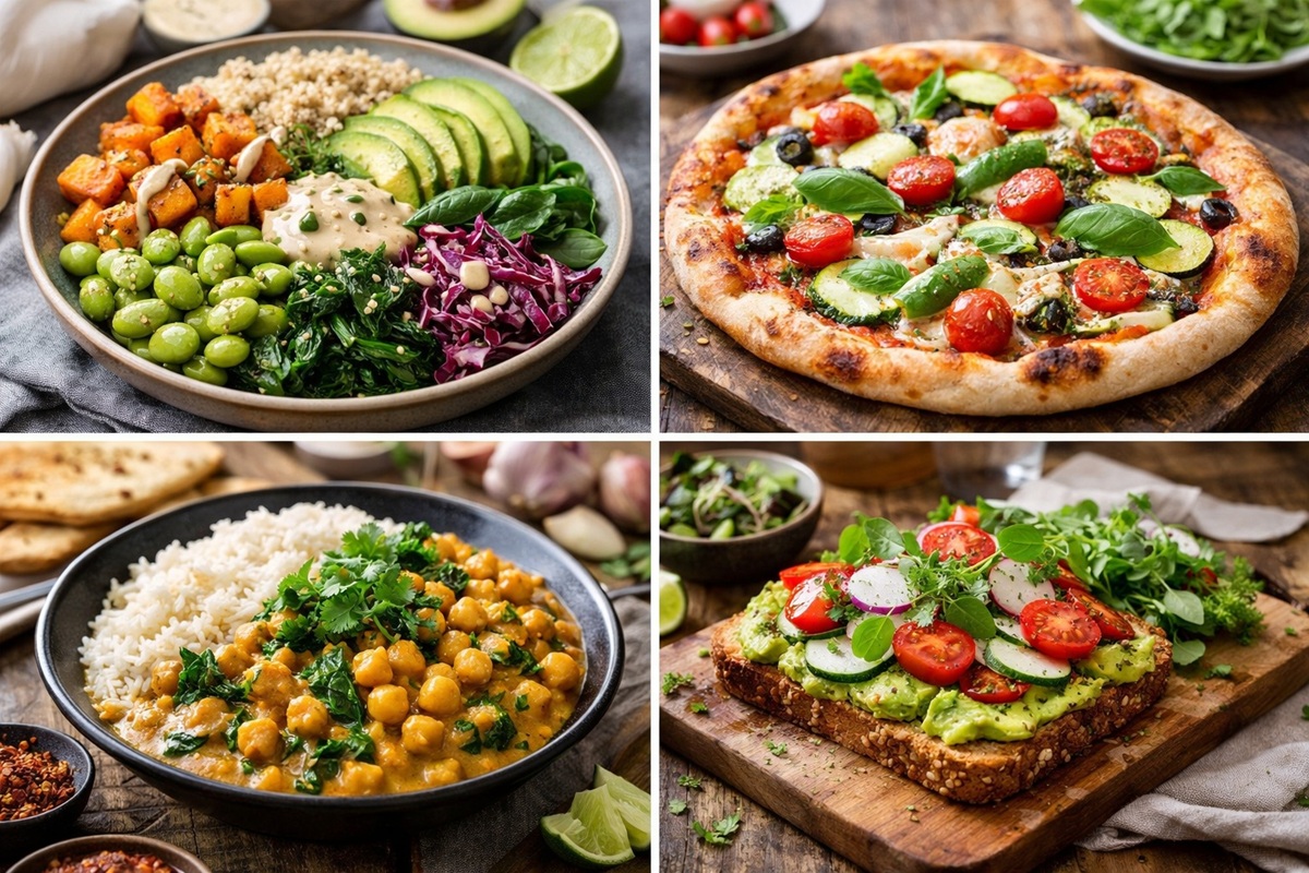Des plats végans et végétariens