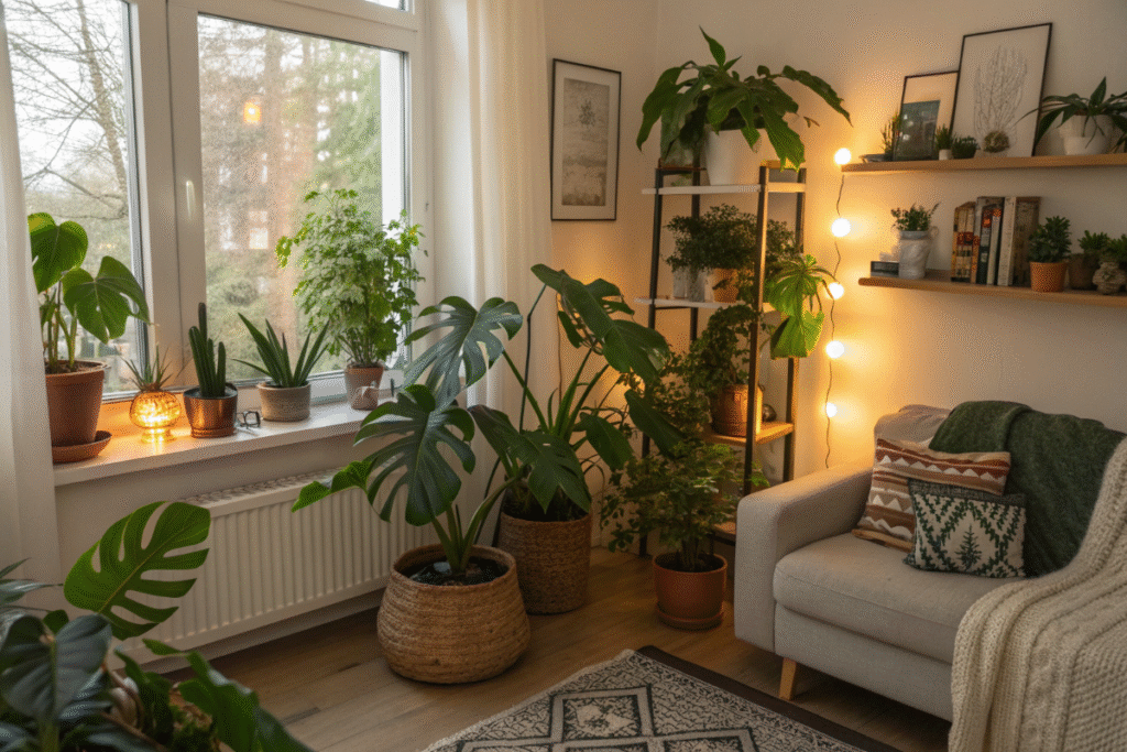 plusieurs plantes d’intérieur dans une maison