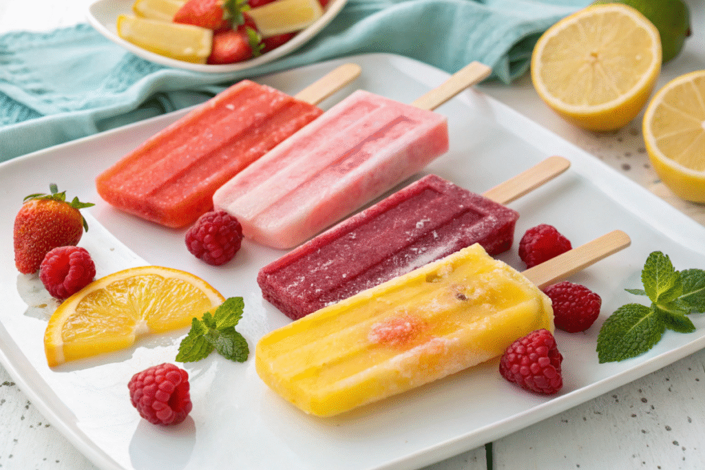 plusieurs sorbets fruités